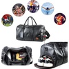 image:imageLeather Travel Bag with Shoe Pouch Waterproof Weekender Overnight Bag Carry On Duffel Bag for Men WomenBlack20inch