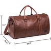 image:imageLeather Travel Bag with Shoe Pouch Waterproof Weekender Overnight Bag Carry On Duffel Bag for Men WomenBlack20inch
