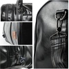 image:imageLeather Travel Bag with Shoe Pouch Waterproof Weekender Overnight Bag Carry On Duffel Bag for Men WomenBlack20inch