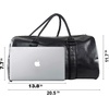 image:imageLeather Travel Bag with Shoe Pouch Waterproof Weekender Overnight Bag Carry On Duffel Bag for Men WomenBlack20inch