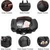 image:imageLeather Travel Bag with Shoe PouchWeekender Overnight Bag Waterproof Leather Large Carry On Bag Travel Tote Duffel Bag for Men or WomenBrownBlack