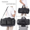 image:imageLeather Travel Bag with Shoe PouchWeekender Overnight Bag Waterproof Leather Large Carry On Bag Travel Tote Duffel Bag for Men or WomenBrownBlack