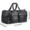 image:imageLeather Travel Bag with Shoe PouchWeekender Overnight Bag Waterproof Leather Large Carry On Bag Travel Tote Duffel Bag for Men or WomenBrownBlack