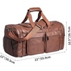 image:imageLeather Travel Bag with Shoe PouchWeekender Overnight Bag Waterproof Leather Large Carry On Bag Travel Tote Duffel Bag for Men or WomenBrownBrown