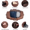 image:imageLeather Travel Bag with Shoe PouchWeekender Overnight Bag Waterproof Leather Large Carry On Bag Travel Tote Duffel Bag for Men or WomenBrownBrown