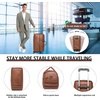 image:imageSeyfocnia Rolling Garment Bag With Wheels  Overnight Carry On Suitcase With Shoe Compartment  Convertible Duffle Bag for Travel  Brown