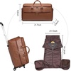 image:imageSeyfocnia Rolling Garment Bag With Wheels  Overnight Carry On Suitcase With Shoe Compartment  Convertible Duffle Bag for Travel  Brown