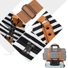image:imageWeekender Duffel Bag Canvas Leather Weekend Overnight Travel Bag with Shoe Pouch Carry On Tote Bag with Shoe PouchBlackWhite Striped