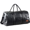image:imageLeather Travel Bag with Shoe Pouch Waterproof Weekender Overnight Bag Carry On Duffel Bag for Men WomenBlack20inch