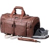image:imageLeather Travel Bag with Shoe PouchWeekender Overnight Bag Waterproof Leather Large Carry On Bag Travel Tote Duffel Bag for Men or WomenBrownBrown