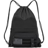 image:imageseyfocnia Drawstring Backpack Tactical String Bag with Zipper Pockets Waterproof Cinch Bag Sport Gym Sackpack  BlackBlack