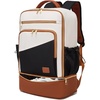image:imageseyfocnia Gym Backpack for Men Lightweight Sports Back pack With Shoe Compartment Waterproof Gym Bag Workout Trainning Rucksack Casual Travel Daypack White BrownWhite Brown
