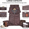 image:imageseyfocnia Carry On Garment Bag for Travel Convertible Travel Garment Bag with Toiletry Bag for Women 2 in 1 Hanging Suitcase Suit Business Travel Bag 2pcs SetBrown