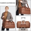 image:imageseyfocnia Carry On Garment Bag for Travel Convertible Travel Garment Bag with Toiletry Bag for Women 2 in 1 Hanging Suitcase Suit Business Travel Bag 2pcs SetBrown