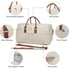 image:imageseyfocnia Carry On Garment Bag for Travel Convertible Travel Garment Bag with Toiletry Bag for Women 2 in 1 Hanging Suitcase Suit Business Travel Bag 2pcs SetWhtie Brown