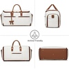 image:imageseyfocnia Carry On Garment Bag for Travel Convertible Travel Garment Bag with Toiletry Bag for Women 2 in 1 Hanging Suitcase Suit Business Travel Bag 2pcs SetWhtie