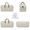 image:imageseyfocnia Carry On Garment Bag for Travel Convertible Travel Garment Bag with Toiletry Bag for Women 2 in 1 Hanging Suitcase Suit Business Travel Bag 2pcs SetWhtie Brown