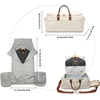image:imageseyfocnia Carry On Garment Bag for Travel Convertible Travel Garment Bag with Toiletry Bag for Women 2 in 1 Hanging Suitcase Suit Business Travel Bag 2pcs SetWhtie Brown