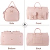 image:imageseyfocnia Convertible Carry on Garment Bag for Women Garment Bags for Travel with Shoe Pouch 2 in 1 Hanging Suitcase Suit Bag for Women Travel Duffle Bag Garment BagPink2pockets