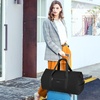 image:imageseyfocnia Convertible Carry on Garment Bag for Women Garment Bags for Travel with Shoe Pouch 2 in 1 Hanging Suitcase Suit Bag for Women Travel Duffle Bag Garment BagBlackNylon