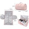 image:imageseyfocnia Convertible Carry on Garment Bag for Women Garment Bags for Travel with Shoe Pouch 2 in 1 Hanging Suitcase Suit Bag for Women Travel Duffle Bag Garment BagA3Pink