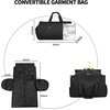 image:imageseyfocnia Convertible Carry on Garment Bag for Women Garment Bags for Travel with Shoe Pouch 2 in 1 Hanging Suitcase Suit Bag for Women Travel Duffle Bag Garment BagBlackNylon