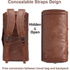 image:imageseyfocnia Convertible Travel Garment BagCarry on Garment Duffel Bag for Men Women  2 in 1 Hanging Suitcase Suit Business Travel BagBrownBackpack