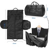 image:imageseyfocnia Convertible Travel Garment BagCarry on Garment Duffel Bag for Men Women  2 in 1 Hanging Suitcase Suit Business Travel Bagblack2pocketsLeather