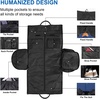 image:imageseyfocnia Convertible Travel Garment BagCarry on Garment Duffel Bag for Men Women  2 in 1 Hanging Suitcase Suit Business Travel Bagblack2pocketsLeather