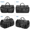 image:imageseyfocnia Convertible Travel Garment BagCarry on Garment Duffel Bag for Men Women  2 in 1 Hanging Suitcase Suit Business Travel Bagblack2pocketsLeather