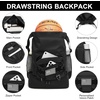 image:imageseyfocnia Drawstring Backpack Tactical String Bag with Shoe Compartment Waterproof Gym Drawstring Bags Cinch Bag Sport Gym Backpack for Men Black