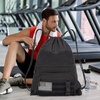 image:imageseyfocnia Drawstring Backpack Tactical String Bag with Zipper Pockets Waterproof Cinch Bag Sport Gym Sackpack  BlackBlack