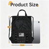 image:imageseyfocnia Drawstring Backpack Tactical String Bag with Zipper Pockets Waterproof Cinch Bag Sport Gym SackpackBlack