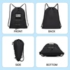image:imageseyfocnia Drawstring Backpack Tactical String Gym Bag with Zipper Pockets Waterproof Cinch Bag Sport Gym Backpack for Men Black