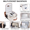 image:imageseyfocnia Gym Backpack for Men Lightweight Sports Back pack With Shoe Compartment Waterproof Gym Bag Workout Trainning Rucksack Casual Travel Daypack White BrownWhite Brown