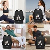 image:imageseyfocnia Gym Backpack for Men Personalized Initial Design Sports Back pack With Shoe Compartment Waterproof Gym Bag Workout Trainning Rucksack Casual Travel DaypackBlackBlack