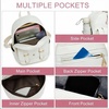 image:imageseyfocnia Initial Cute Mini Backpack Small Backpack Purse for Women Personalized Letter Style Small Leather Backpack Pompom Back Pack Shoulder Bag for Gifts Travel  White Letter MLetter T