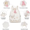 image:imageseyfocnia Initial Cute Mini Backpack Small Backpack Purse for Women Personalized Letter Style Small Leather Backpack Pompom Back Pack Shoulder Bag for Gifts Travel  White Letter MLetter L