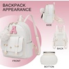 image:imageseyfocnia Initial Cute Mini Backpack Small Backpack Purse for Women Personalized Letter Style Small Leather Backpack Pompom Back Pack Shoulder Bag for Gifts Travel  White Letter MLetter C