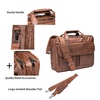 image:imageseyfocnia Mens Business Travel Briefcase Leather Handmade Messenger Bags Laptop BagBrown