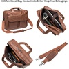 image:imageseyfocnia Mens Business Travel Briefcase Leather Handmade Messenger Bags Laptop BagBrown