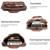 image:imageseyfocnia Mens Business Travel Briefcase Leather Handmade Messenger Bags Laptop BagBrown