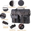 image:imageseyfocnia Mens Vintage Black 173 Inch Water Resistant PU Leather Laptop Bag Messenger Bag Satchel BriefcaseBlack156inch