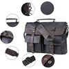image:imageseyfocnia Mens Vintage Black 173 Inch Water Resistant PU Leather Laptop Bag Messenger Bag Satchel BriefcaseBlack2173inch