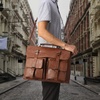 image:imageseyfocnia Mens Vintage Black 173 Inch Water Resistant PU Leather Laptop Bag Messenger Bag Satchel BriefcaseBrown156inch
