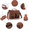 image:imageseyfocnia Mens Vintage Black 173 Inch Water Resistant PU Leather Laptop Bag Messenger Bag Satchel BriefcaseBrown156inch