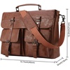 image:imageseyfocnia Mens Vintage Black 173 Inch Water Resistant PU Leather Laptop Bag Messenger Bag Satchel BriefcaseBrown156inch
