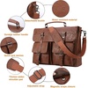 image:imageseyfocnia Mens Vintage Black 173 Inch Water Resistant PU Leather Laptop Bag Messenger Bag Satchel BriefcaseBrown173inch