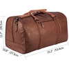 image:imageseyfocnia Oversized Duffle Travel Bag for Men or Women Waterproof PU Leather Weekend Gym Bag Large Carry On Bag Overnight HangbagBrown