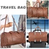 image:imageseyfocnia Oversized Duffle Travel Bag for Men or Women Waterproof PU Leather Weekend Gym Bag Large Carry On Bag Overnight HangbagBrown
